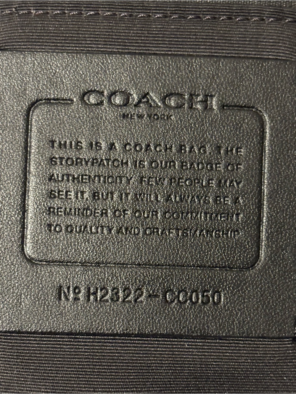 Coach Black Pebbled Leather Tote with Tan Leather Tag - Picture 4 of 16